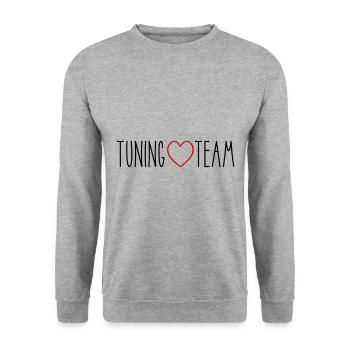 Tuning Team Heart - Sweat-shirt Unisexe - gris chiné - Devant - Alina (178cm) & Michal (187cm)