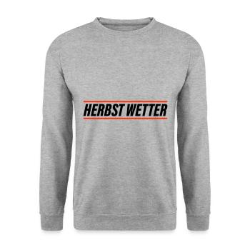 Herbst Wetter - Unisex Pullover - Weißgrau meliert - Vorne - Alina (178cm) & Michal (187cm)