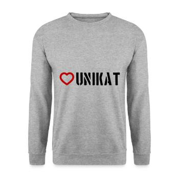 One-of-a-kind heart - Unisex Sweatshirt - salt & pepper - Front - Alina (178cm) & Michal (187cm)