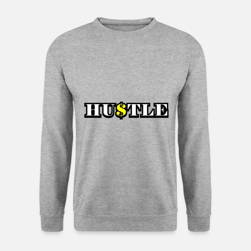 Hustle Quote - Unisex Pullover - Weißgrau meliert