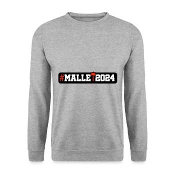 Malle 2024 - Unisex Pullover - Weißgrau meliert - Vorne - Alina (178cm) & Michal (187cm)