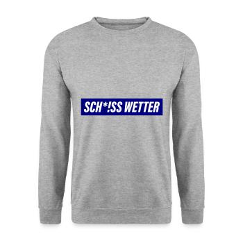 Scheiss Wetter - Unisex Pullover - Weißgrau meliert - Vorne - Alina (178cm) & Michal (187cm)