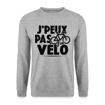 Je Peux Pas J'ai Vélo Cadeau Cycliste - Sweat-shirt Unisexe - gris chiné - Devant - Alina (178cm) & Michal (187cm)
