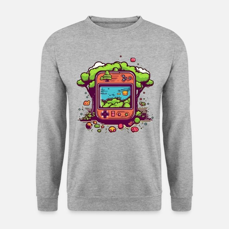 Retro-Videospiel - Unisex Pullover - Weißgrau meliert