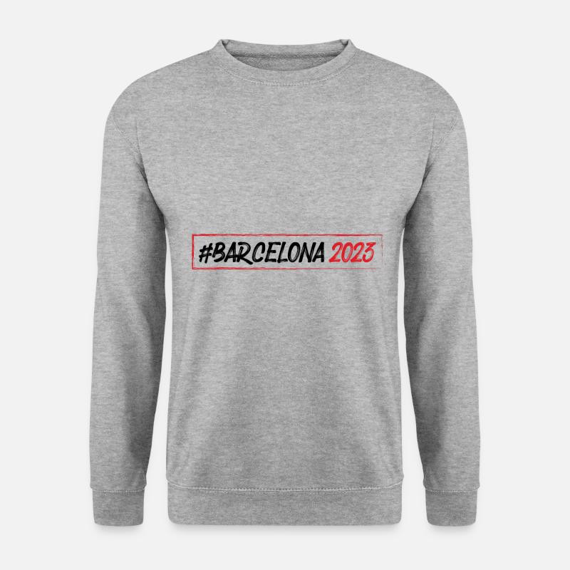 Barcelona 2023 - Unisex Pullover - Weißgrau meliert