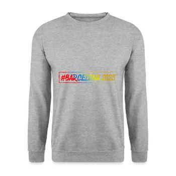 Barcelona 2023 - Unisex Pullover - Weißgrau meliert - Vorne - Alina (178cm) & Michal (187cm)