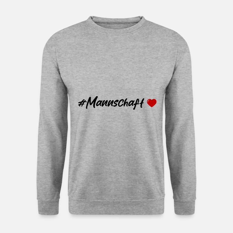 Mannschaft Herz - Unisex Pullover - Weißgrau meliert