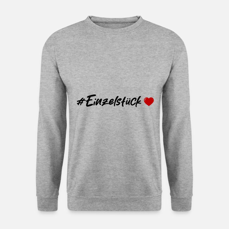 Einzelstück Herz - Unisex Pullover - Weißgrau meliert