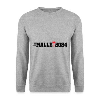 Malle 2024 - Unisex Pullover - Weißgrau meliert - Vorne - Alina (178cm) & Michal (187cm)