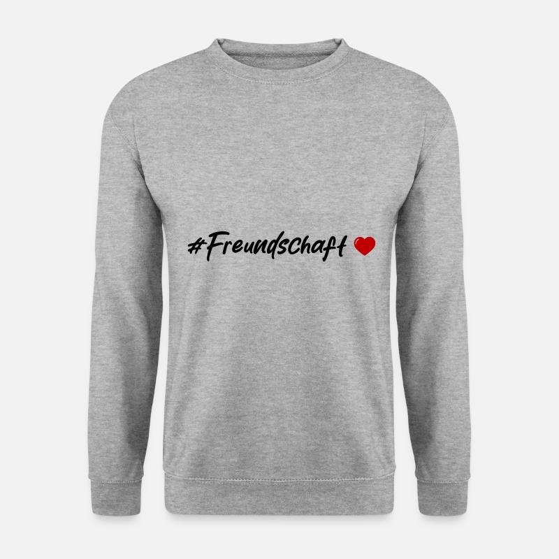 Freundschaft Herz - Unisex Pullover - Weißgrau meliert
