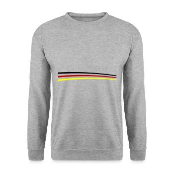 Deutschland Fahne Linie - Unisex Pullover - Weißgrau meliert - Vorne - Alina (178cm) & Michal (187cm)