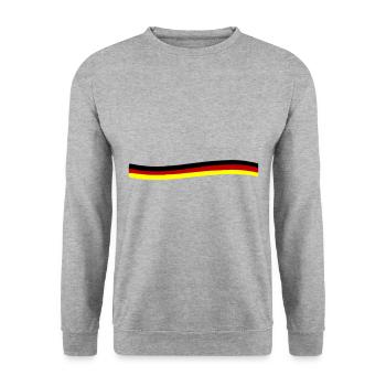 Deutschland Fahne Linie - Unisex Pullover - Weißgrau meliert - Vorne - Alina (178cm) & Michal (187cm)