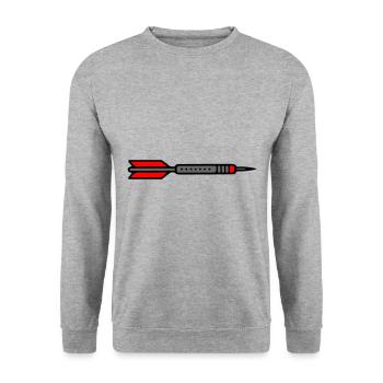 Darts Symbol Dartpfeil - Unisex Pullover - Weißgrau meliert - Vorne - Alina (178cm) & Michal (187cm)