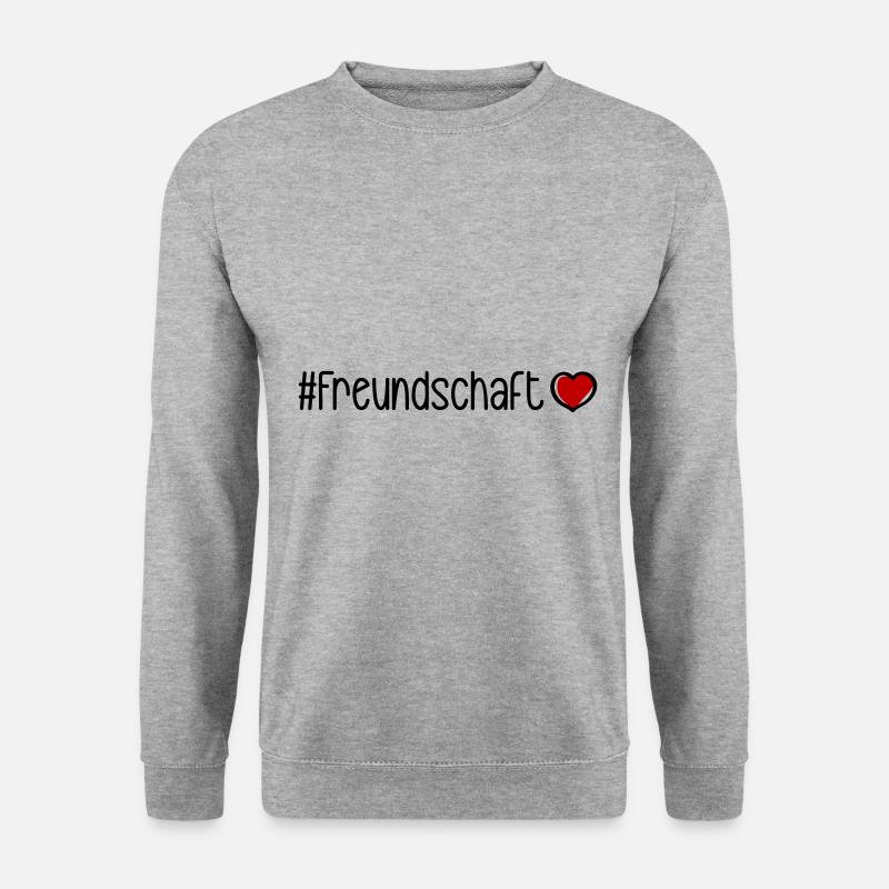 Freundschaft Herz - Unisex Pullover - Weißgrau meliert