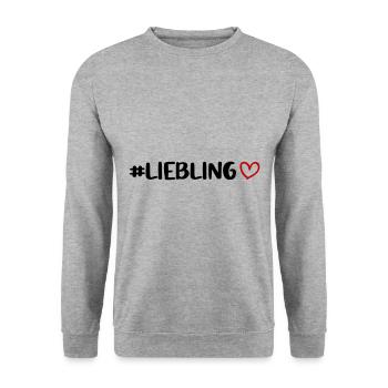 Liebling Herz - Unisex Pullover - Weißgrau meliert - Vorne - Alina (178cm) & Michal (187cm)