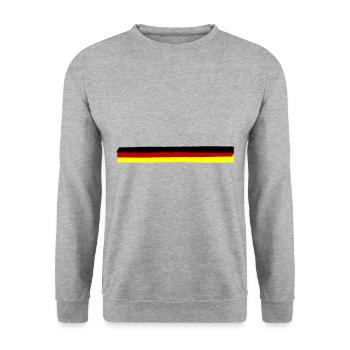 Deutschland Flagge Symbol Linie - Unisex Pullover - Weißgrau meliert - Vorne - Alina (178cm) & Michal (187cm)