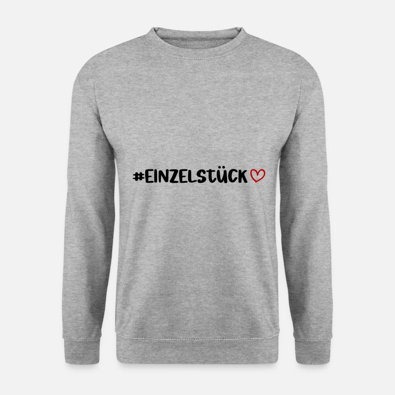 Einzelstück Herz - Unisex Pullover - Weißgrau meliert