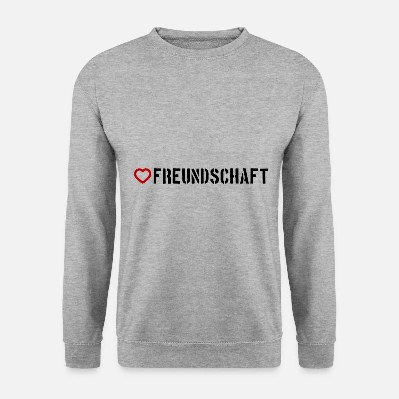 Freundschaft Herz - Unisex Pullover - Weißgrau meliert