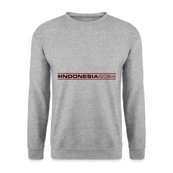 Indonesia 2024 - Unisex Pullover - Weißgrau meliert - Vorne - Alina (178cm) & Michal (187cm)