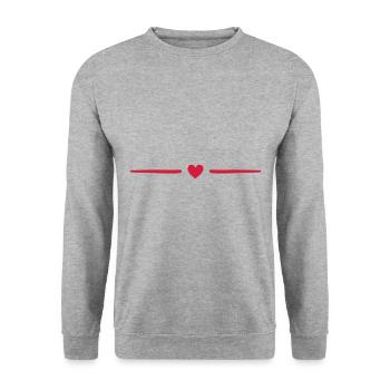 la ligne de cœur - Sweat-shirt Unisexe - gris chiné - Devant - Alina (178cm) & Michal (187cm)