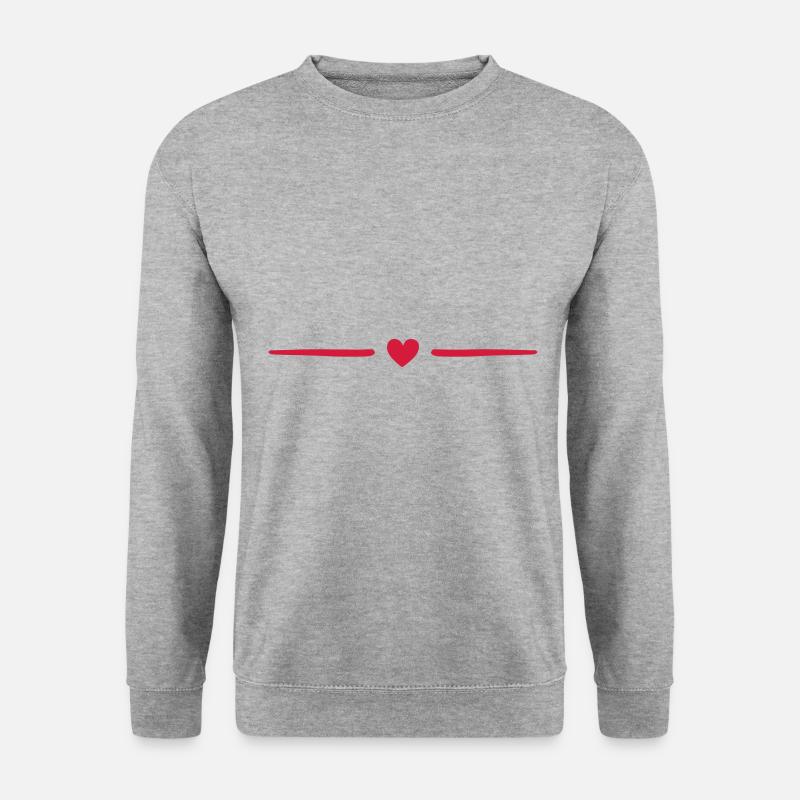 herz linie - Unisex Pullover - Weißgrau meliert