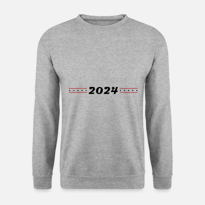 2024 Jahr - Unisex Pullover - Weißgrau meliert
