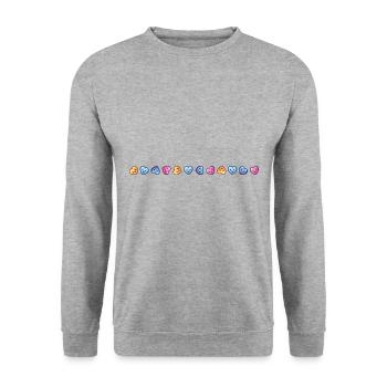 Coeurs, Mignon, Amour, Amour, Coloré - Sweat-shirt Unisexe - gris chiné - Devant - Alina (178cm) & Michal (187cm)