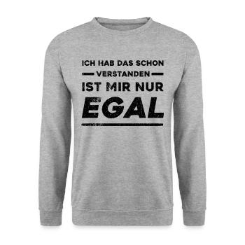 Ich Hab Das Schon Verstanden Ist Mir Nur Egal - Unisex Pullover - Weißgrau meliert - Vorne - Alina (178cm) & Michal (187cm)