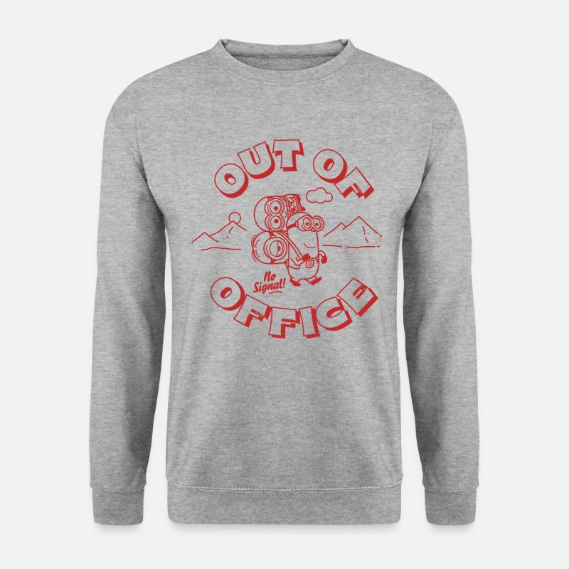 Minions Stuart Bob Kevin Out Of Office - Unisex Pullover - Weißgrau meliert