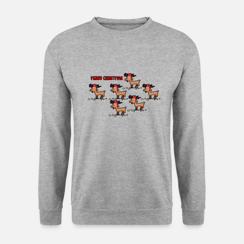 Weihnachten Weihnachten Weihnachten Weihnachtszeit - Unisex Pullover - Weißgrau meliert