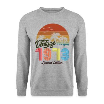 Vintage exemplaire unique 1973 Edition limitée - Sweat-shirt Unisexe - gris chiné - Devant - Alina (178cm) & Michal (187cm)