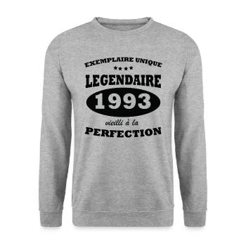 Unique vintage 1993 Limited edition - Unisex Sweatshirt - salt & pepper - Front - Alina (178cm) & Michal (187cm)