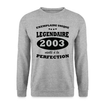 Vintage exemplaire unique 2003 Edition limitée - Sweat-shirt Unisexe - gris chiné - Devant - Alina (178cm) & Michal (187cm)