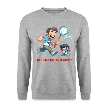 Chasse aux de Norvège - Sweat-shirt Unisexe - gris chiné - Devant - Alina (178cm) & Michal (187cm)