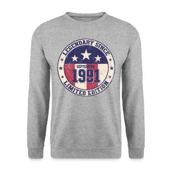33e anniversaire Légende Septembre 1991 Volume 91 - Sweat-shirt Unisexe - gris chiné - Devant - Alina (178cm) & Michal (187cm)