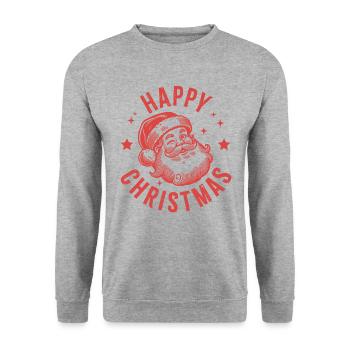 Joyeux Noël Père Noël - Sweat-shirt Unisexe - gris chiné - Devant - Alina (178cm) & Michal (187cm)