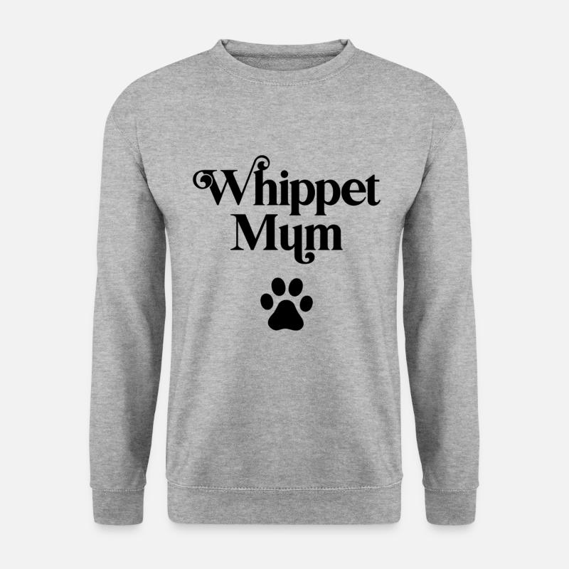 Whippet-Mama - Unisex Pullover - Weißgrau meliert