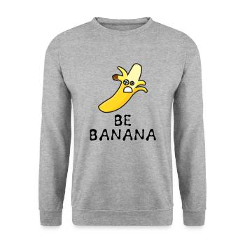 Banana Be Cute Kawaii Weird Silly Cartoon Comic - Unisex Sweatshirt - salt & pepper - Front - Alina (178cm) & Michal (187cm)
