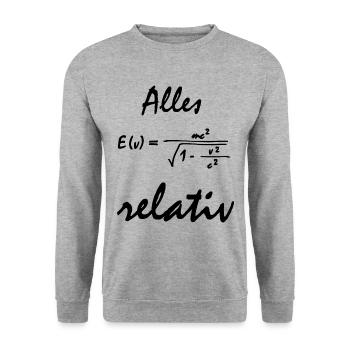 Alles relativ - Unisex Pullover - Weißgrau meliert - Vorne - Alina (178cm) & Michal (187cm)
