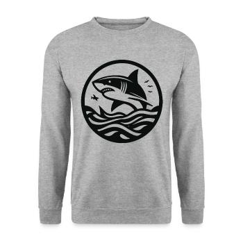 Cool shark design for the shark fan - Unisex Sweatshirt - salt & pepper - Front - Alina (178cm) & Michal (187cm)