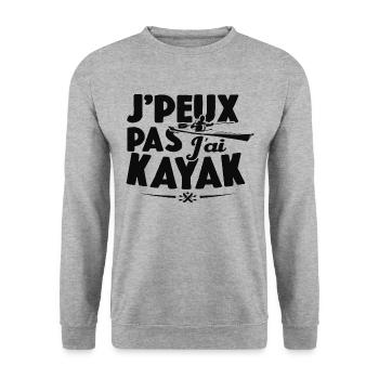 Je Peux Pas J'ai Kayak Cadeau Kayaking - Sweat-shirt Unisexe - gris chiné - Devant - Alina (178cm) & Michal (187cm)