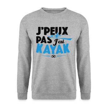 Je Peux Pas J'ai Kayak Cadeau Kayaking - Sweat-shirt Unisexe - gris chiné - Devant - Alina (178cm) & Michal (187cm)