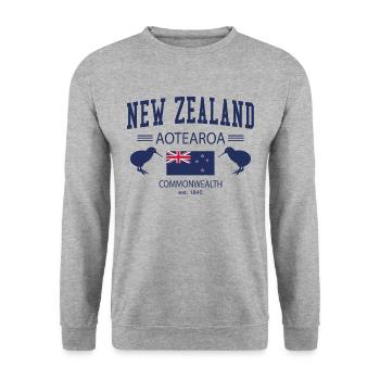 Nouvelle-Zélande - Sweat-shirt Unisexe - gris chiné - Devant - Alina (178cm) & Michal (187cm)