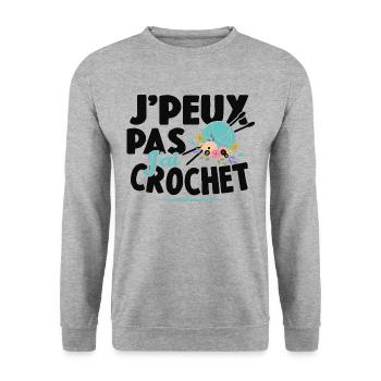 Je Peux Pas J'ai Crochet Cadeau Couture - Sweat-shirt Unisexe - gris chiné - Devant - Alina (178cm) & Michal (187cm)