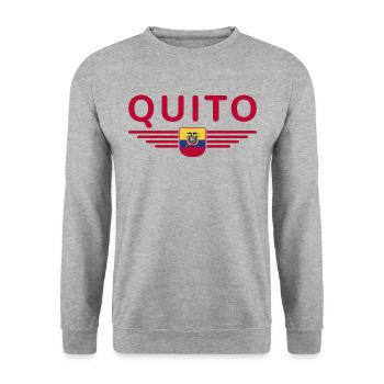 Quito Ecuador Fans T-Shirt Design - Unisex Sweatshirt - salt & pepper - Front - Alina (178cm) & Michal (187cm)