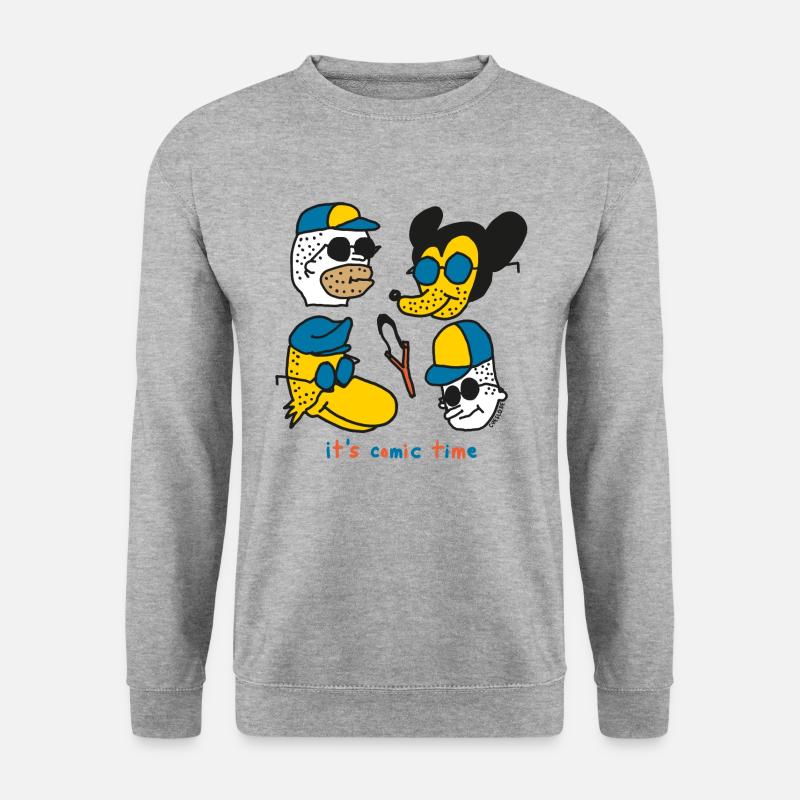 It´s Comic Time by Cheslo - Unisex Pullover - Weißgrau meliert