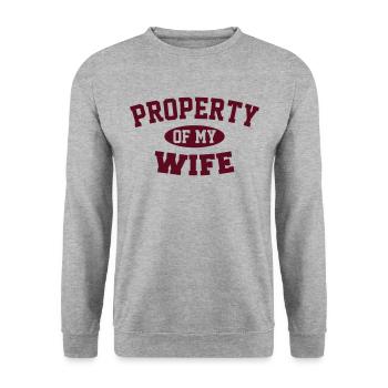 Property Of My Wife - Unisex Sweatshirt - salt & pepper - Front - Alina (178cm) & Michal (187cm)