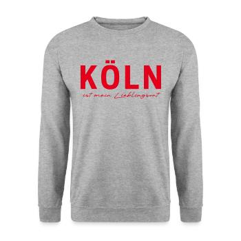 Köln T-Shirt – Domstadt Liebe - Unisex Pullover - Weißgrau meliert - Vorne - Alina (178cm) & Michal (187cm)
