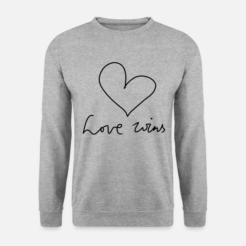 Liebe gewinnt - Unisex Pullover - Weißgrau meliert