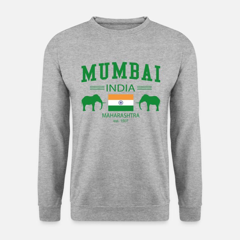 Mumbai - Unisex Pullover - Weißgrau meliert